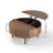 Fluted Round Lift Top Coffee Table With Storage, Adjustable Height Cocktail Table For Living Room-884580883