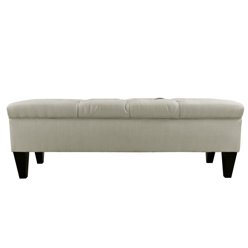 Hobson Polyester Upholstered Storage Bench, Khaki