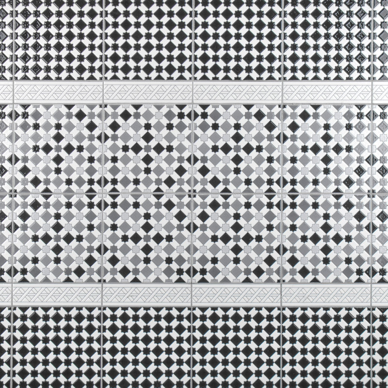 Carreau de céramique blanche Listello 2 po x 7-7 / 8 po Sevillano