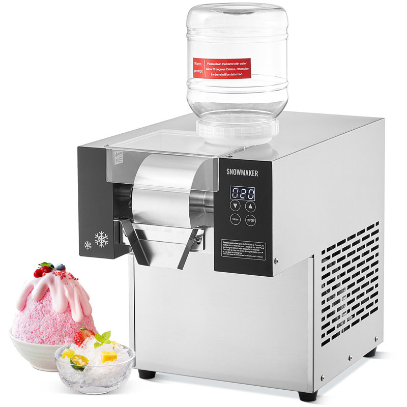 Commercial Snowflake Ice Machine 375LBS/24H Stainless Steel for Ice Cream