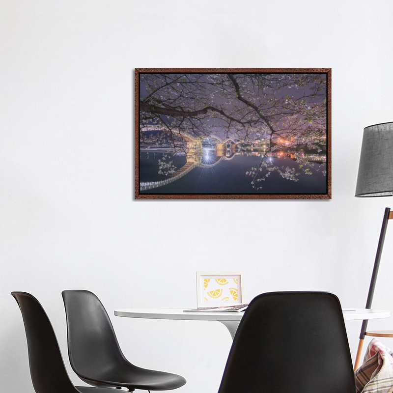Spring In Japan VI by Daniel Kordan - Print on Canvas, 101.6 cm H x 66.04 cm W, Classic Brown Wood Framed
