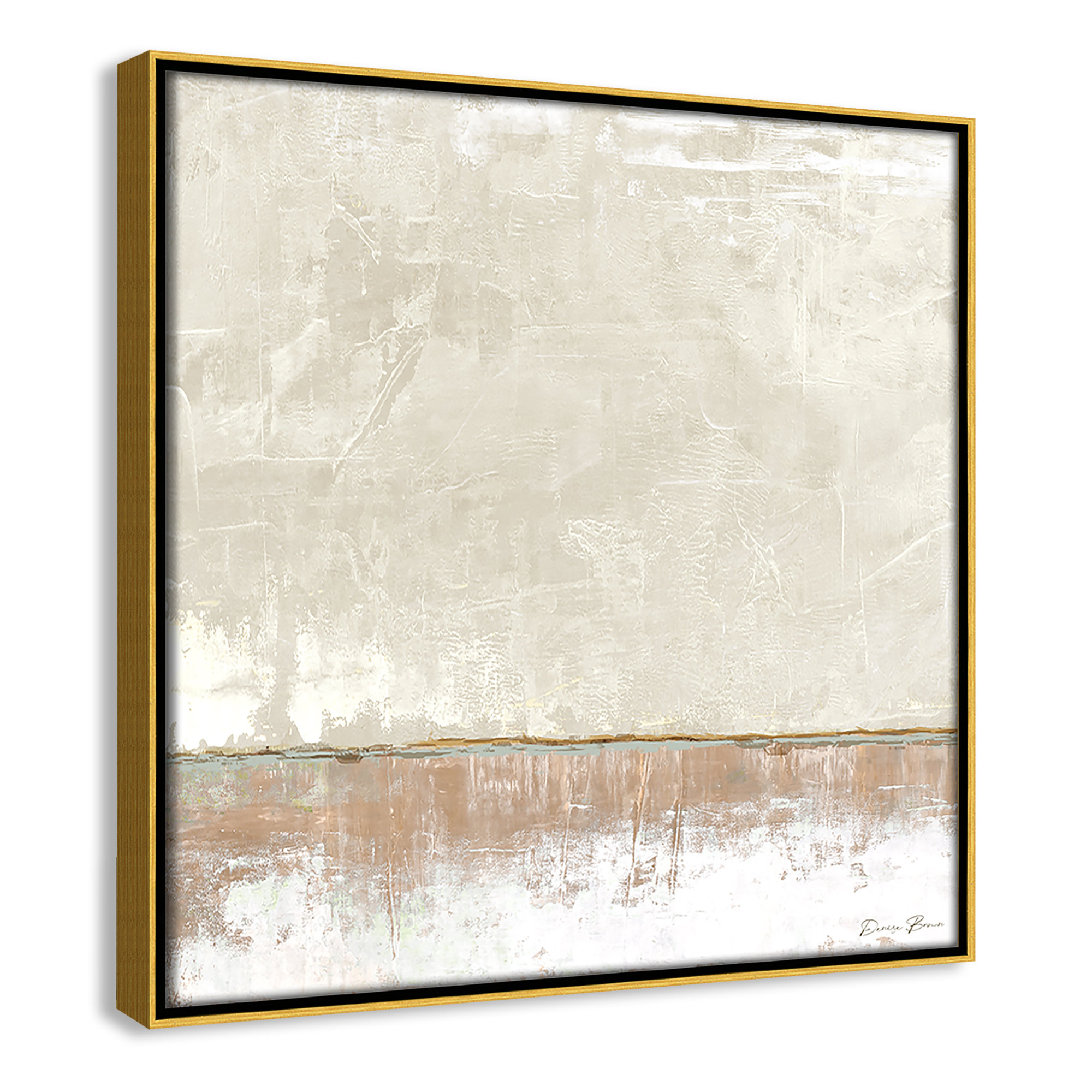 Better Days 2 - Floater Frame Print on Canvas, 13.5" H x 13.5" W, Gold