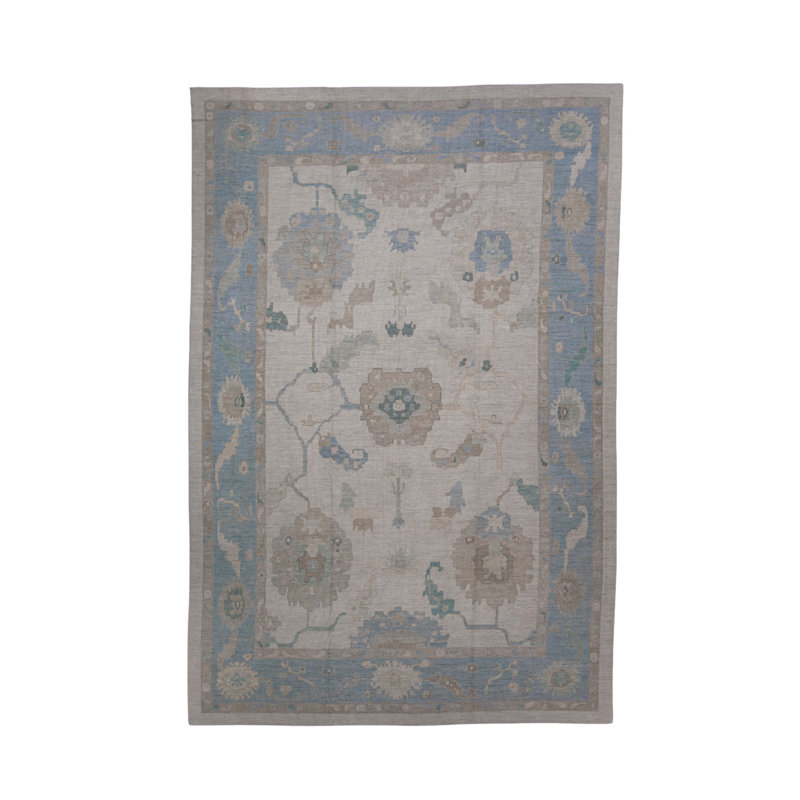 Tapis turc Oushak fait à la main 13 pi 10 po x 20 pi 7 po