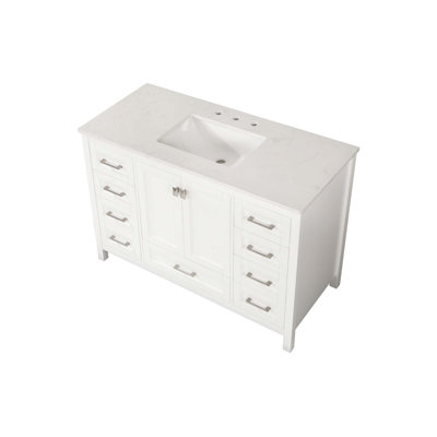 Nirgun 48.38'' Free Standing Single Bathroom Vanity with Ceramic Top -  Red Barrel StudioÂ®, E7D26DEEAC9E47158577783E243A748E