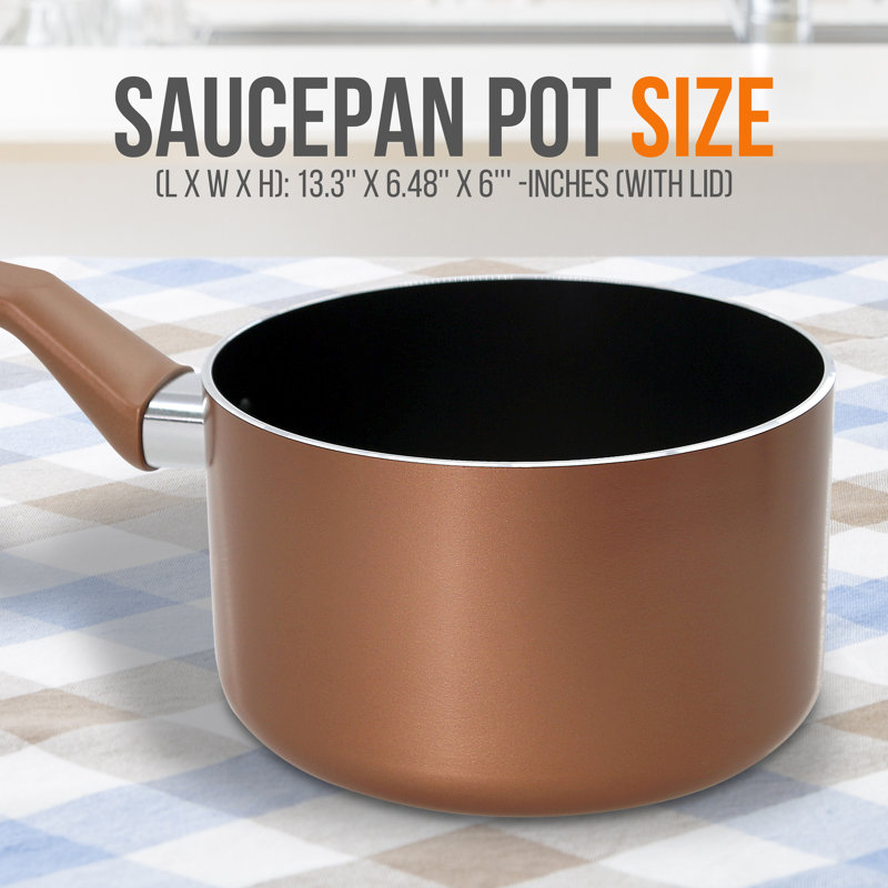 Saucepan Pot With Lid - Non-Stick High-Qualified Kitchen Cookware With See-Through Tempered Glass Lids, 2 QT. (Works With Model: NCCWA13BR)