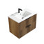 Meuble-lavabo mural de 30 pouces avec panneau cannelé 3D et lavabo intégré en céramique, conception moderne et peu encombrante