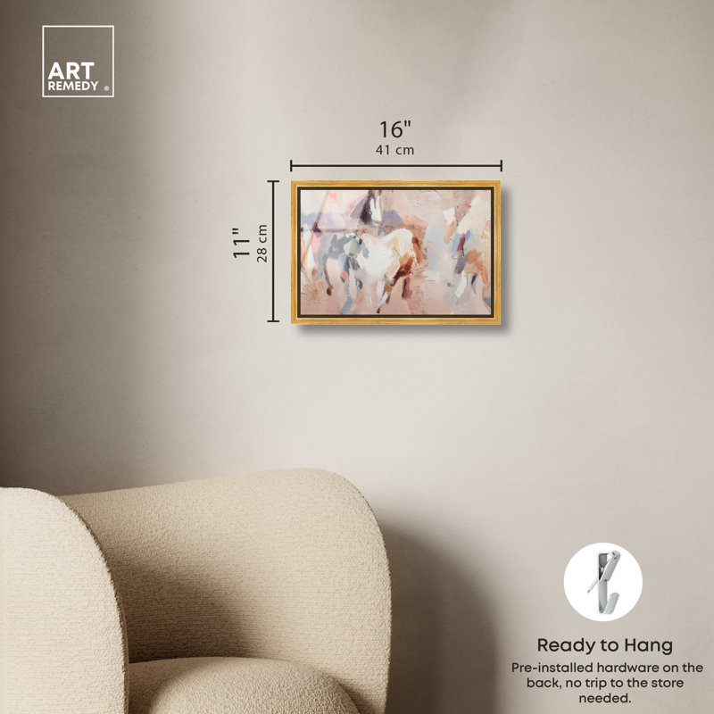 Décoration murale chaleureuse «Neutralité chaleureuse» , H 11 po x l 16 po, Cadre en acrylique doré