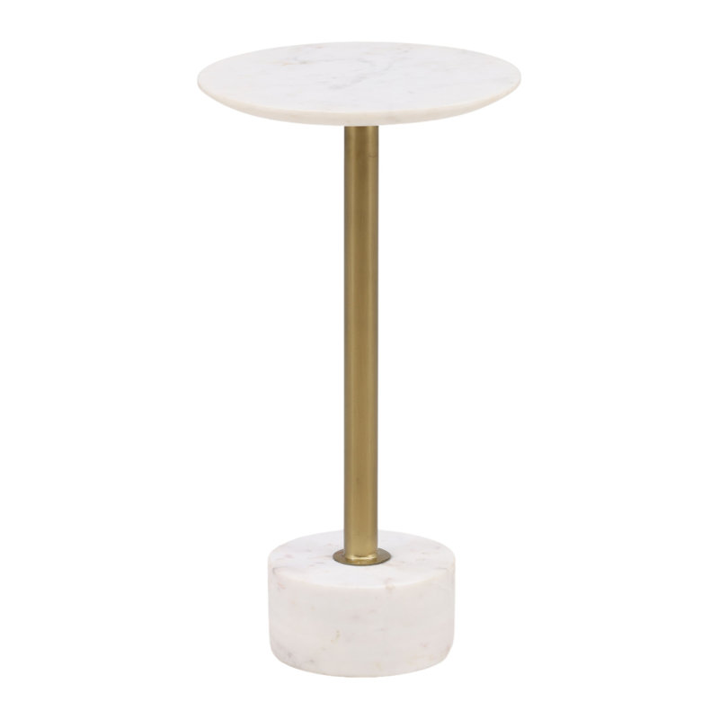 Table de bout en marbre Rachael, blanc