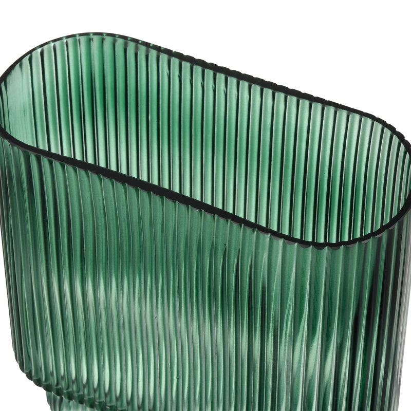 Emerald Green Art Deco Glass Table Vase