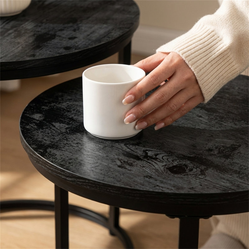 Vintage Round Coffee Table Set