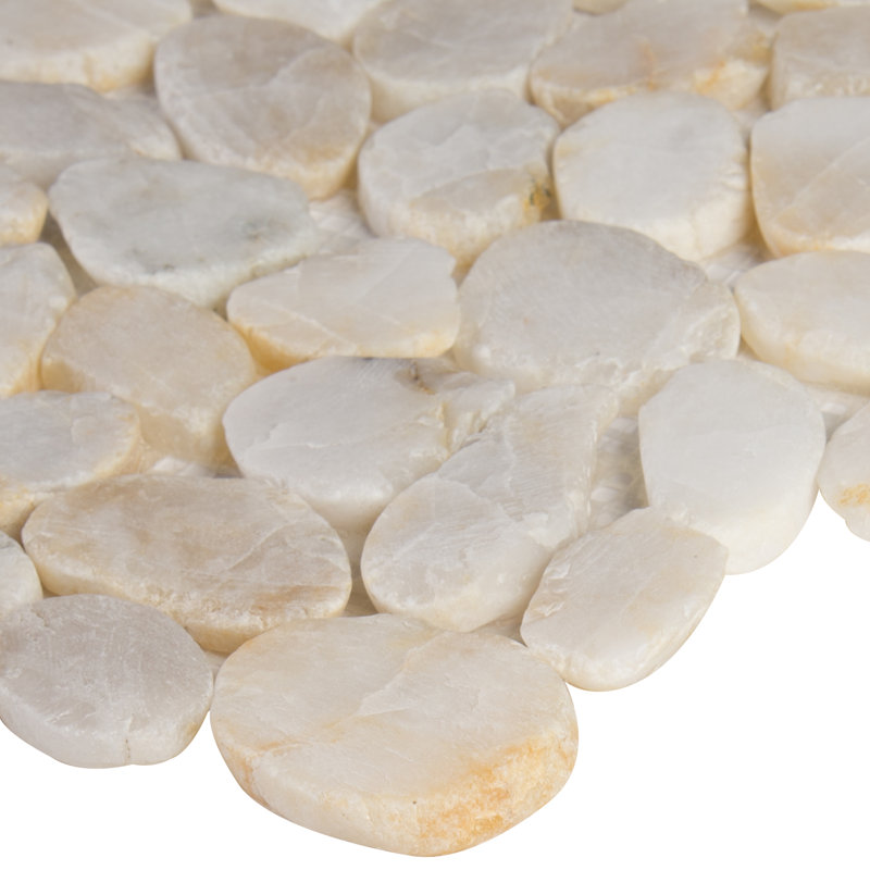 Carreau de mosaïque de plancher et de mur en pierre naturelle 12 po x 12 po Pebble, Bronzado