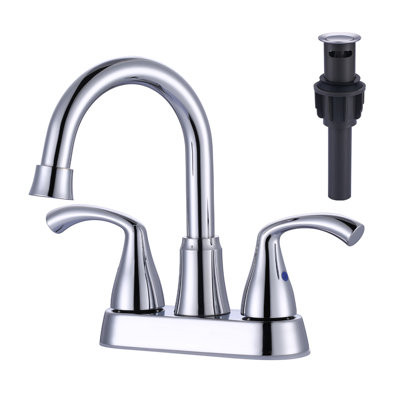 Centerset 2-handle Bathroom Faucet with Drain Assembly