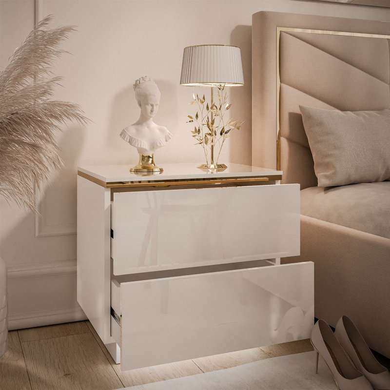 50cm W Manufactured Wood Bedside Table