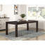 7 tables de salle à manger au design moderne pour la pièce: table brun foncé et 6 chaises rembourrées taupe, 6 sièges, garniture cloutée Suite: tissu rectangulaire texturé