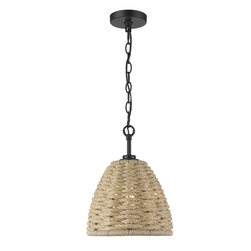 Rippeon 1 - Light Matte Black Shaded Pendant