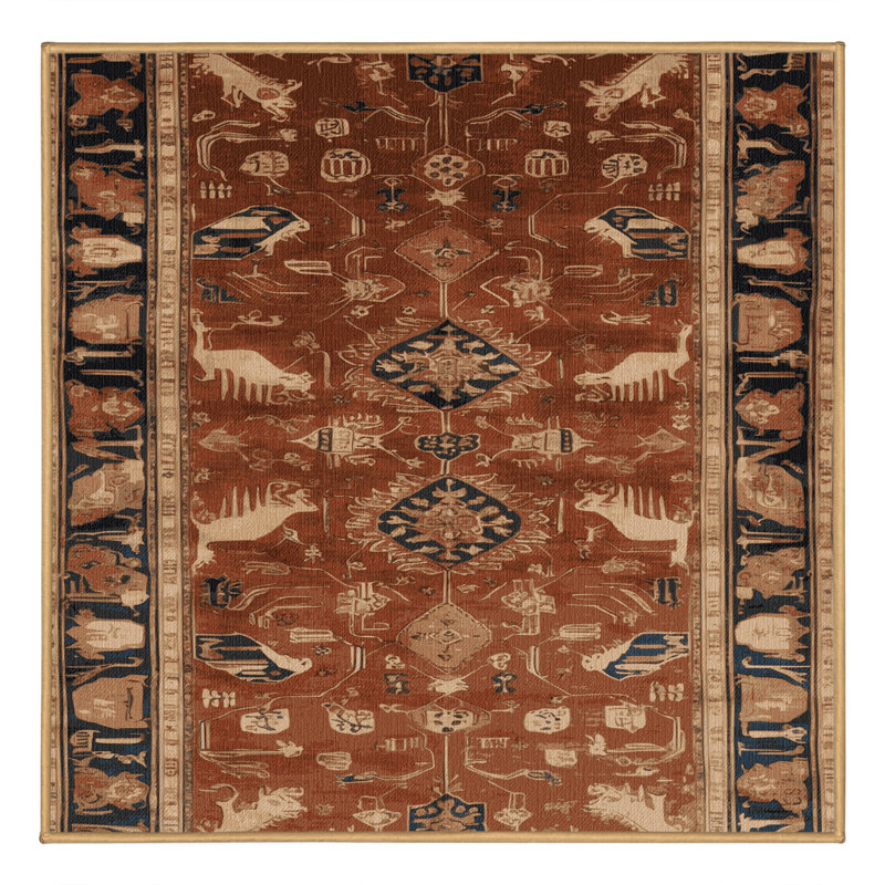 Tapis brun lavable à la machine, Carré 3 pi