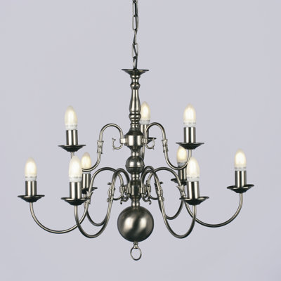 Roosevelt 9 - Light Candle Style Chandelier
