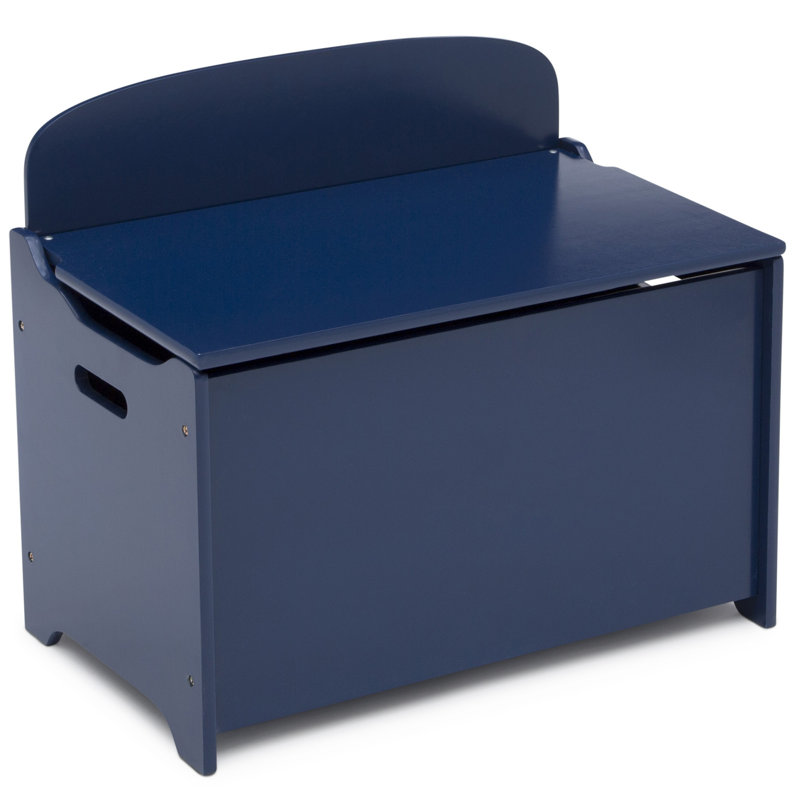 Aster Solid Wood Toy Box, Deep Blue