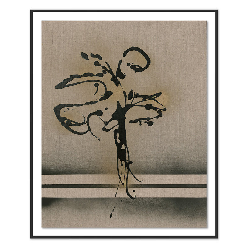 Floral Gold Leaves Painting by Donna Bernstein, Black, 24" H x 20" W x 1.5" D