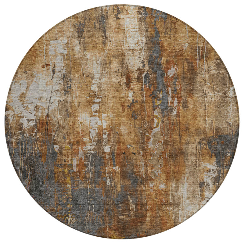 Tapis rouille intérieur / extérieur lavable à la machine Cinead ACN1683, Rond 8 pi