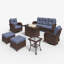 Ensemble de conversation d'extérieur pour 7 personnes avec coussins Gainford-951182900-951182899