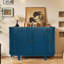Table armoire de rangement avec 4 portes, buffet Buffet avec rangement, armoire de rangement d'appoint cannelée avec bord arrondi, porte coulissante, crédence autoportante