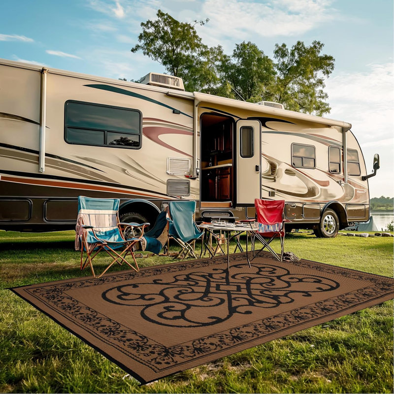 Reversible Plastic Straw Rug for Indoor/Outdoor Area Rug, 8X10,5X8,6X9,9X12,Waterproof rugs, Rectangle 5' x 8'