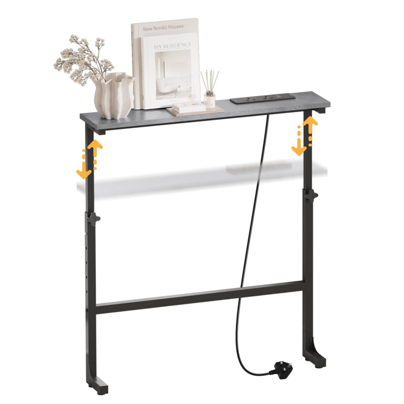 Narrow Console Table, Grey, 83cm H x 75cm W x 15cm D