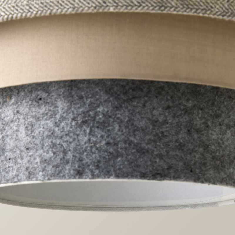 Aztec Drum Pendant Shade, Grey/Taupe, 24" H x 30" W x 30" D