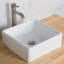 Lavabo de salle de bain vasque carré en céramique avec robinet-3955012