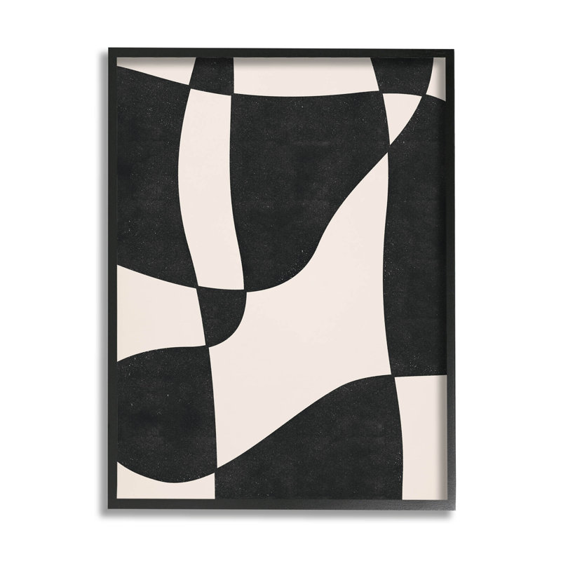 Art mural texturé à estampe numérique rétro par JJ Design House LLC_aq-582, H 20 po x l 16 po x P 1,5 po, Noir
