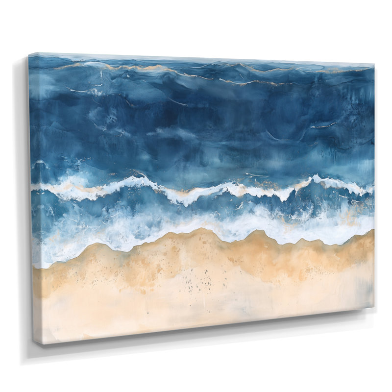 «Dune Wave», art abstrait sur la côte du désert, Fickett, H 30 po x l 40 po, Toile tendue