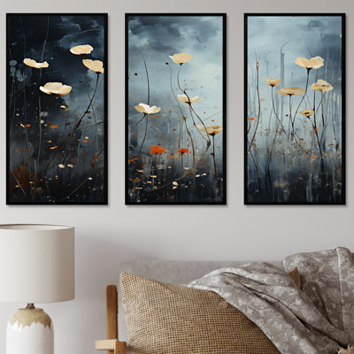 «Jade Flowers Field Enchantment I», ensemble d'art sur toile