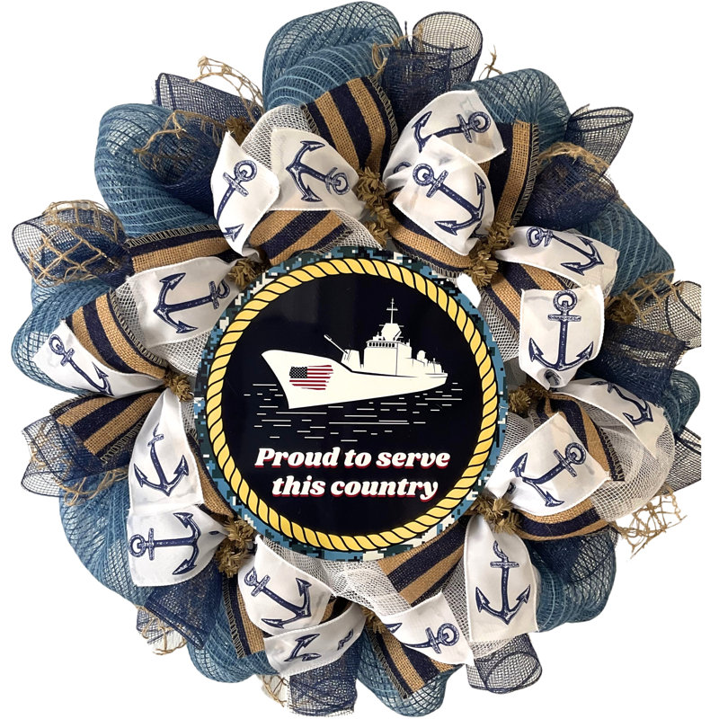 Couronne de marine appréciée fière de servir ce filet décoratif fait à la main