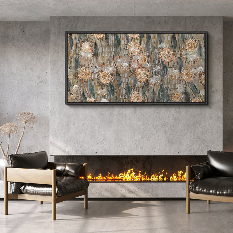 «Abstract Plant Botanical Modern Rustic», impression sur toile encadrée surdimensionnée, H 30 po x l 60 po