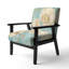 Mahfuj - Bouquet de coquelicots sur cachemire I - Fauteuil d'appoint rembourré Cottage