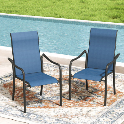 Fauteuils de salle à manger d'extérieur empilables