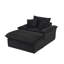 Canapé 51,77 pouces avec siège à compression simple et confort moderne avec repose-pieds unique, chaise longue pour salon, chambre à coucher, appartement, bureau, noir
