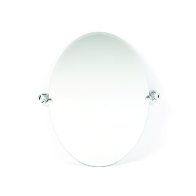 Tiara Oval Wall Mirror | Frameless Beveled Vanity Mirror