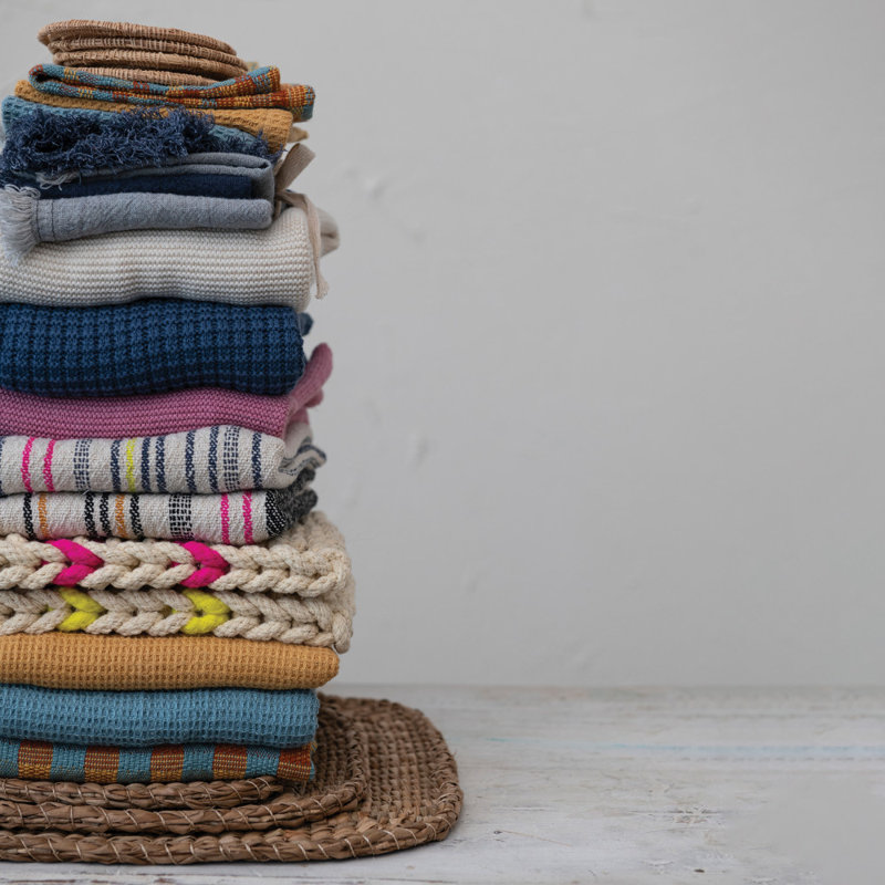 Creative Co-Op Striped Cotton Potholder Set