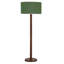 Lampe sur pied en bois d'hévéa rétro de 61 po avec base sphérique empilée sculptée et abat-jour tambour en lin vert, certifiée cULus pour les tables d'appoint de salon, les coins de chambre à coucher, les bureaux à domicile ou les salles d'étude-816063572