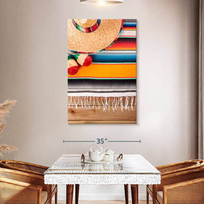 Abarca Sombrero Serape And Maracas