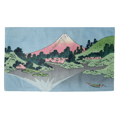Mont Fuji reflété dans le lac Kawaguchi rose Tapis décoratif