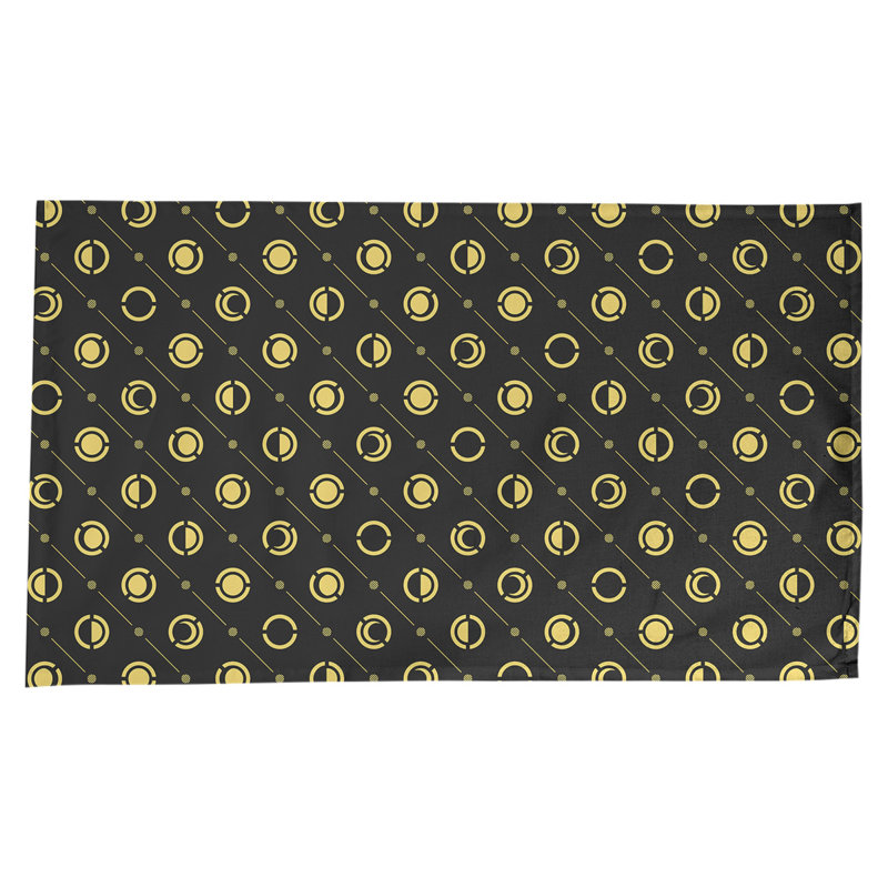 Classic Moon Phases Tablecloth, Black/Yellow