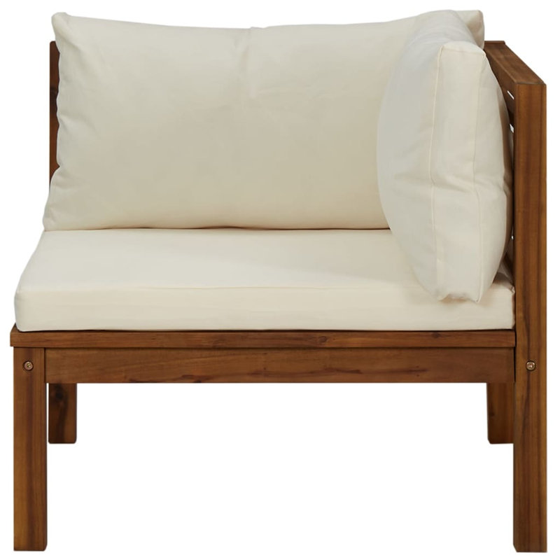 Stajko Patio Chair with Cushions, Cream White, Corner sofa