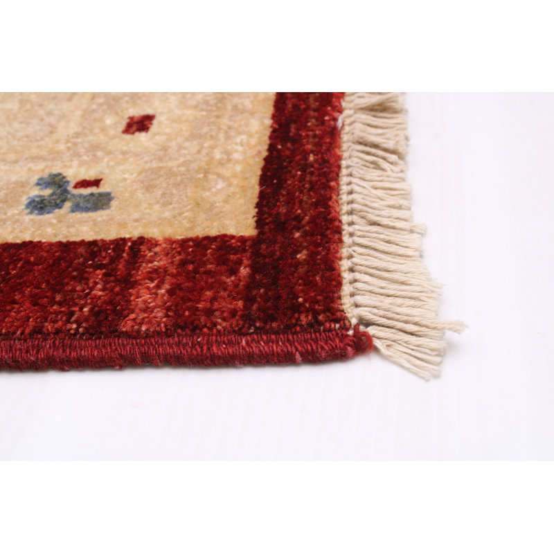 Tapis rouge foncé en laine noué à la main de conception unique nouvel âge 10 pi x 14 pi Widefield