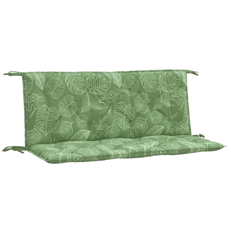 Garden Bench Cushion Set of 2 Leaf Pattern Oxford Fabric Outdoor Seating Pads, 47.2" H x 19.7" W x 2.8" D
