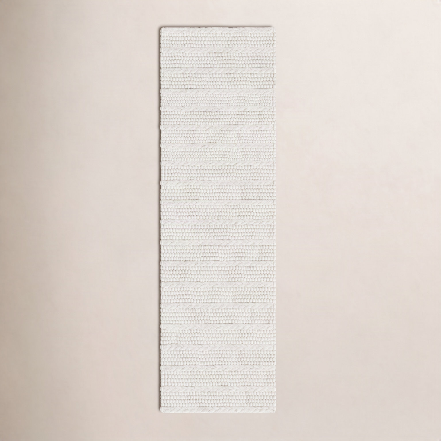 Sestina Ivory Handmade Flatweave Rug, Runner 2'3" x 8'