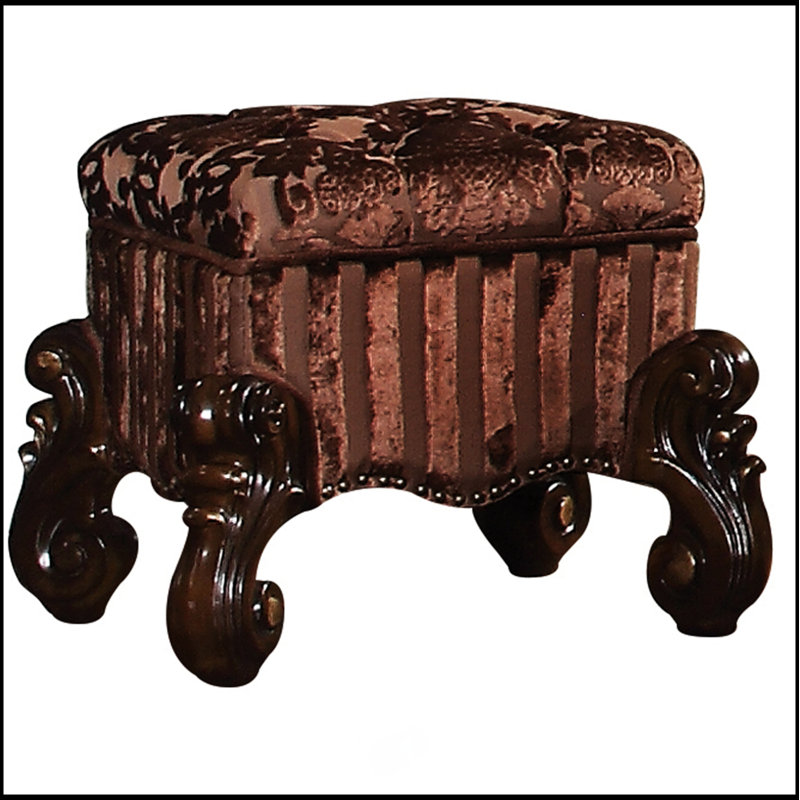 Tabouret de coiffeuse avec garniture cloutée, Brun