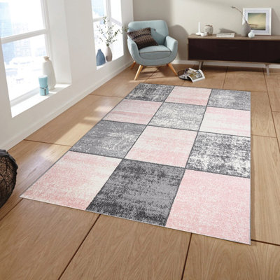 Tapis rose / gris Jaydenlee